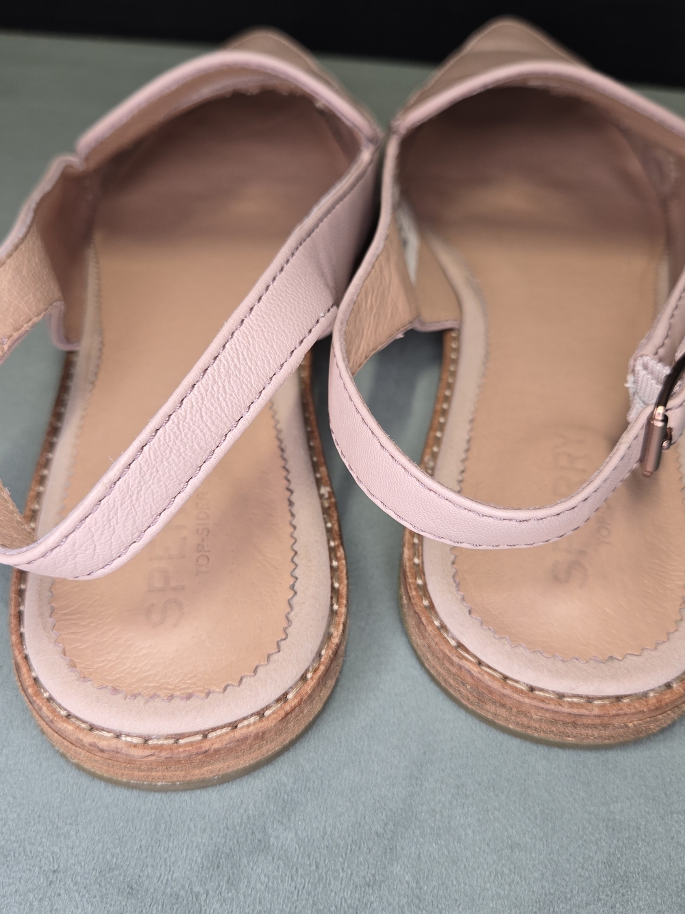 Sperry Saybrook Slingback Pearl Pink Leather Flats 9 - Picture 4 of 14